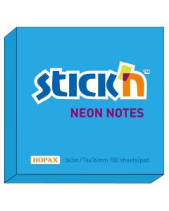 Note Pad 76x76 100 Sheets Neon Blue